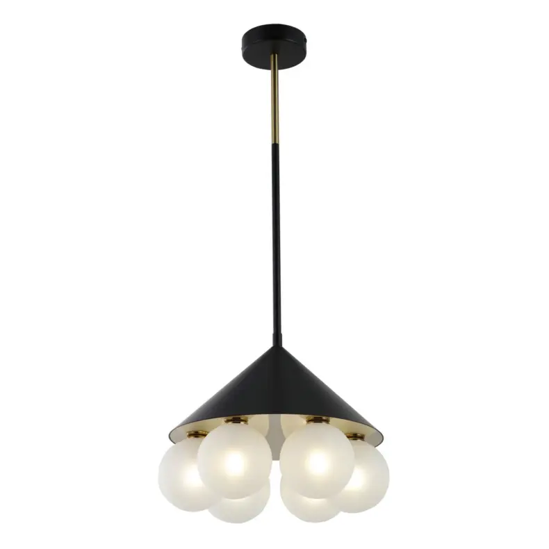 Minimalistyczna, geometryczna lampa wisząca z 6 światłami