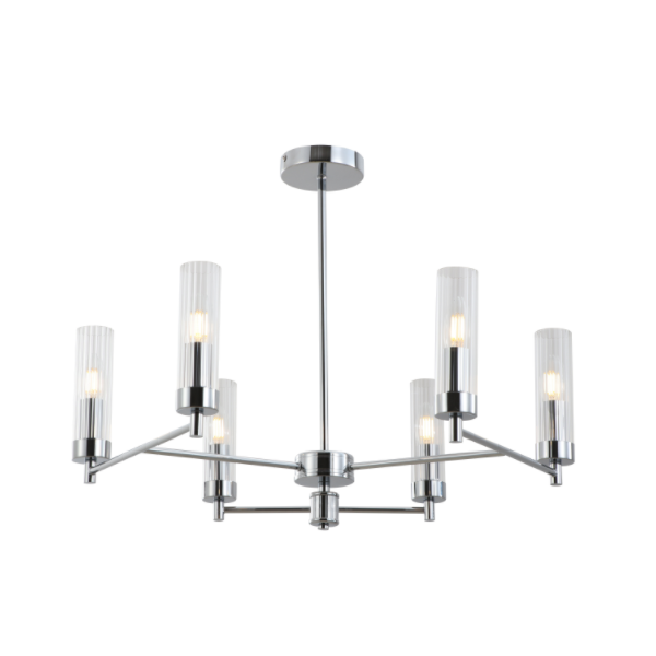Chromowana szklana lampa sufitowa