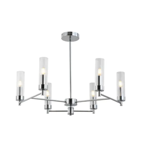 Chromowana szklana lampa sufitowa