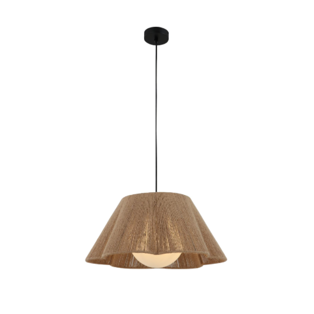 Lampa lampy lampy konopi i szklanego cienia