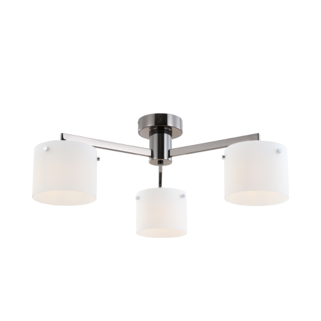 Minimalistyczna 3 światła czarna chromowana lampa sufitowa