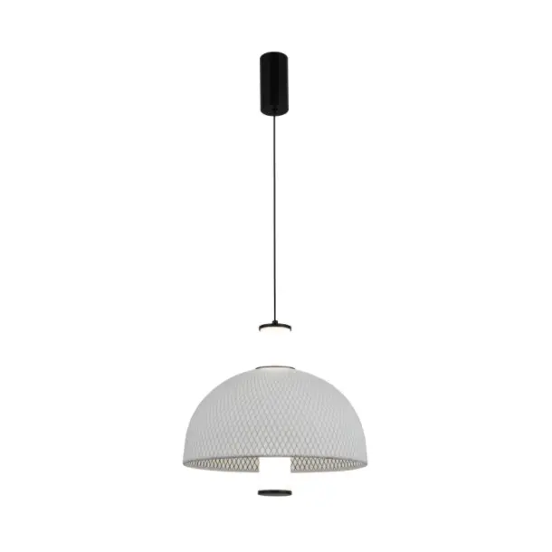 Minimalistyczna lampa wisząca LED z jedwabnej siatki