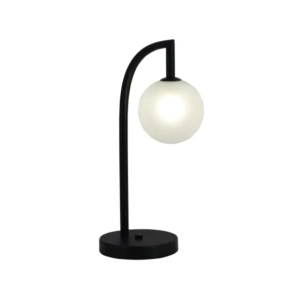 Minimalistyczna lampa stołowa ze szkła sferycznego
