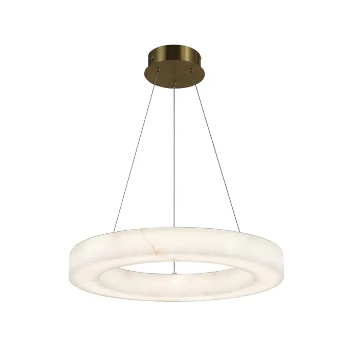 Nowoczesna lampa wisząca LED z alabastrowym pierścieniem