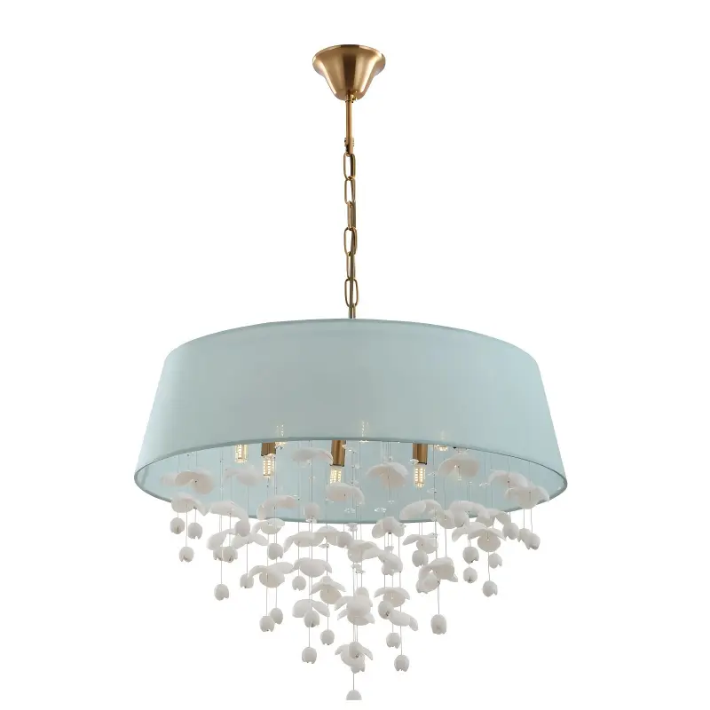 Nowoczesny żyrandol porcelanowy z 8 światłami do salonu