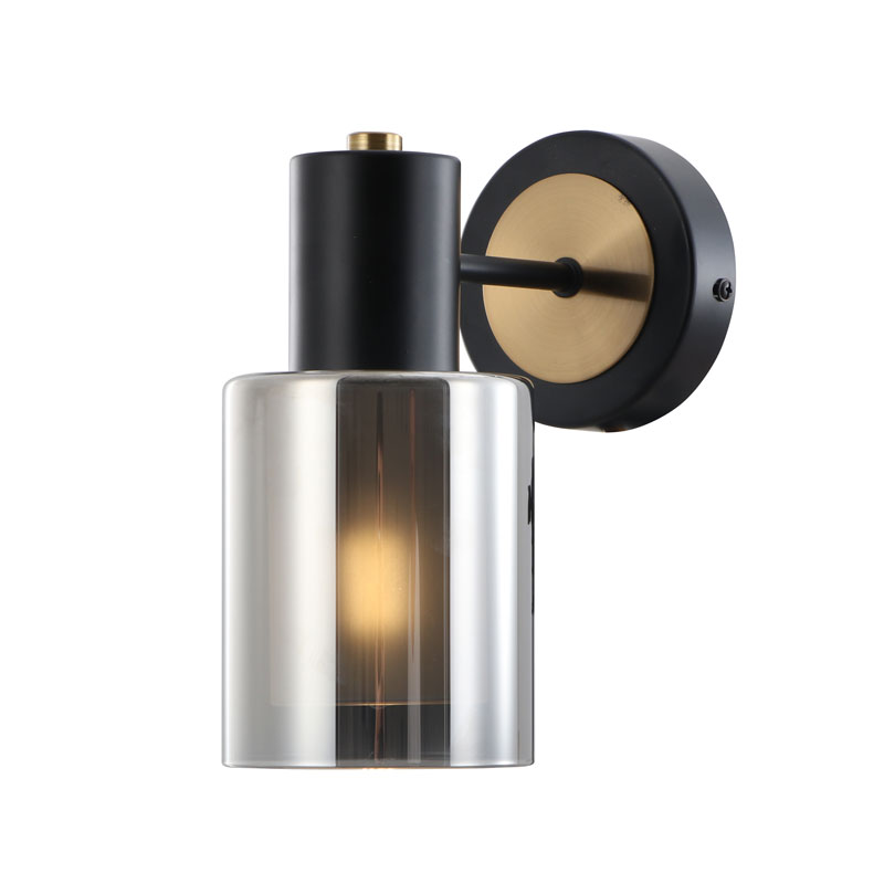 Wąski kinkiet Smoky Double Glass Down