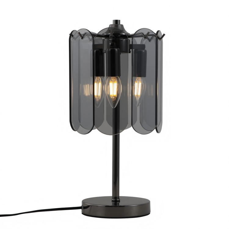 Lampa stołowa Smoky Glasses z 3 światłami i lampką nocną