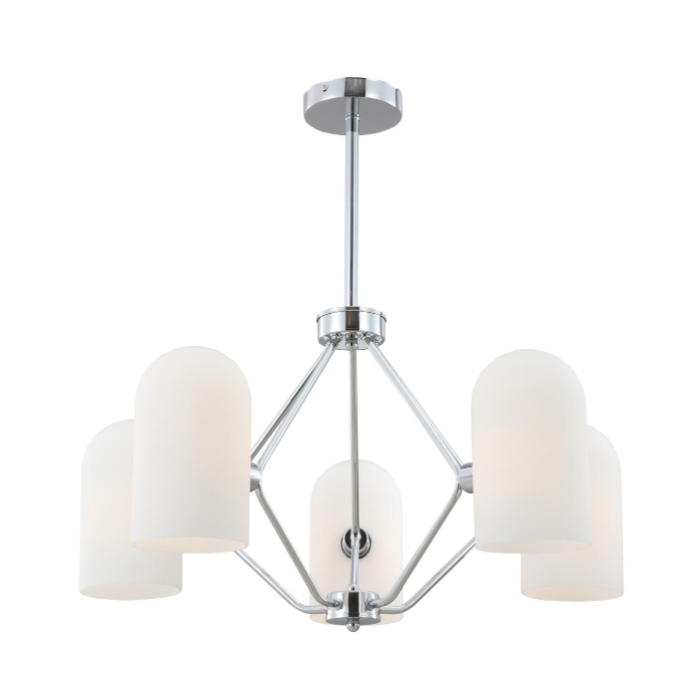Vintage Chrome 5-Light żyrandol