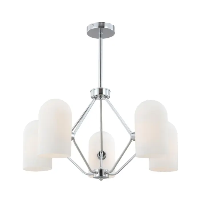 Vintage Chrome 5-Light żyrandol