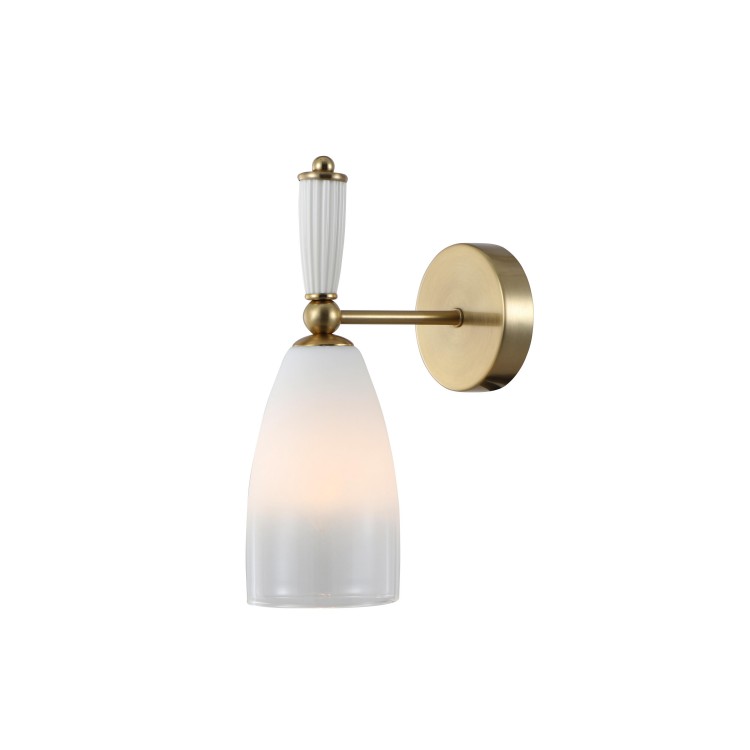 Biały gradient szklany mosiężna ceramiczna lampa ścienna